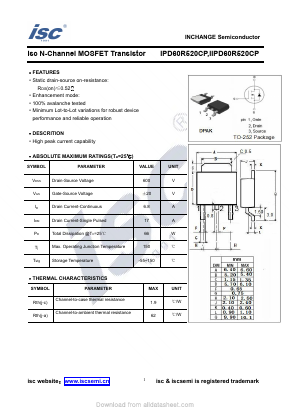 IIPD60R520CP Datasheet PDF Inchange Semiconductor