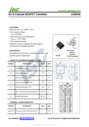AOB440 Datasheet PDF Inchange Semiconductor