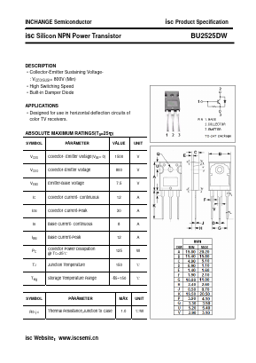 BU2525DW Datasheet PDF Inchange Semiconductor