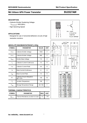 BU2527AW Datasheet PDF Inchange Semiconductor