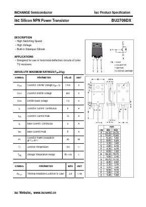 BU2708DX Datasheet PDF Inchange Semiconductor