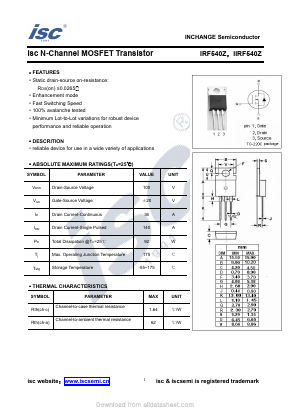 IIRF540Z Datasheet PDF Inchange Semiconductor