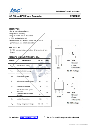 2SC6098 Datasheet PDF Inchange Semiconductor