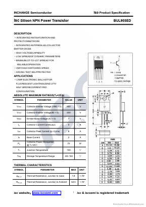 BUL903ED Datasheet PDF Inchange Semiconductor