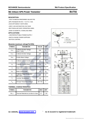 BUT92 Datasheet PDF Inchange Semiconductor