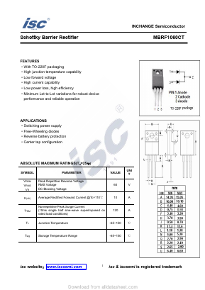 MBRF1060CT Datasheet PDF Inchange Semiconductor