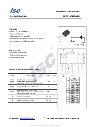 FFPF10F150STU Datasheet PDF Inchange Semiconductor