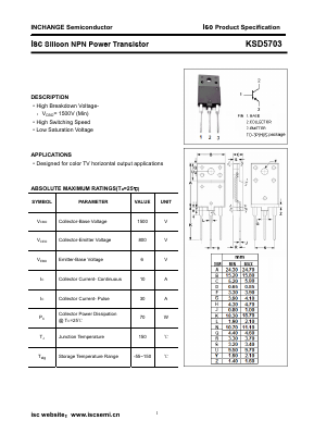 KSD5703 Datasheet PDF Inchange Semiconductor