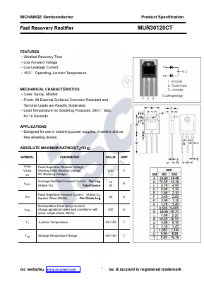 MUR30120CT Datasheet PDF Inchange Semiconductor