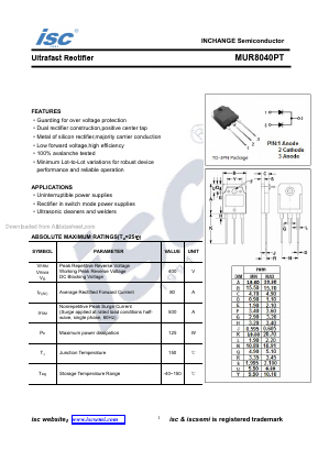 MUR8040PT Datasheet PDF Inchange Semiconductor
