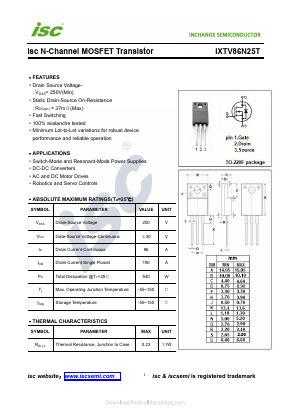 IXTV86N25T Datasheet PDF Inchange Semiconductor