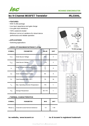 IRL530NL Datasheet PDF Inchange Semiconductor