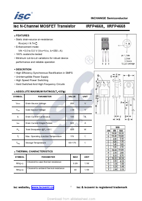 IRFP4668 Datasheet PDF Inchange Semiconductor