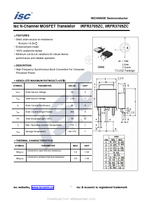 IIRFR3709ZC Datasheet PDF Inchange Semiconductor