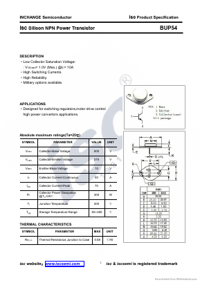 BUP54 Datasheet PDF Inchange Semiconductor