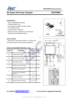 2SC5548A Datasheet PDF Inchange Semiconductor