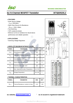 IXTQ60N20L2 Datasheet PDF Inchange Semiconductor