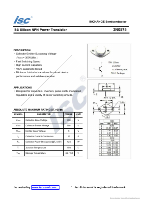 2N6575 Datasheet PDF Inchange Semiconductor