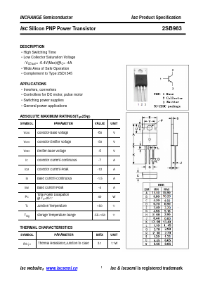 2SB983 Datasheet PDF Inchange Semiconductor