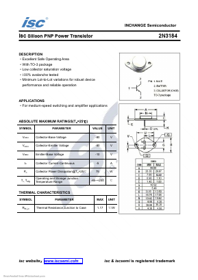 2N3184 Datasheet PDF Inchange Semiconductor