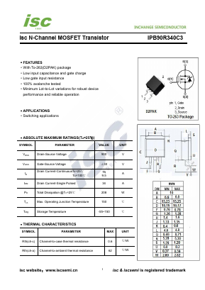 IPB90R340C3 Datasheet PDF Inchange Semiconductor