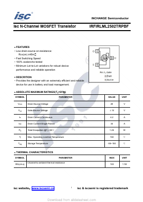 IRFIRLML2502TRPBF Datasheet PDF Inchange Semiconductor