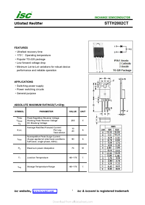 STTH2002CT Datasheet PDF Inchange Semiconductor