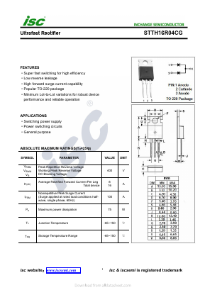 STTH16R04CG Datasheet PDF Inchange Semiconductor