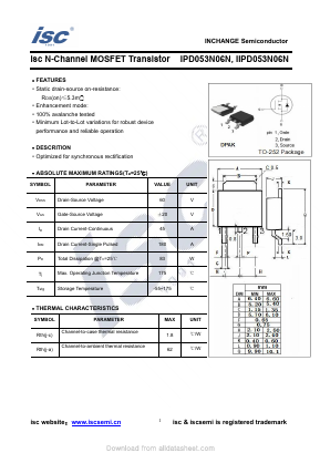 IPD053N06N Datasheet PDF Inchange Semiconductor