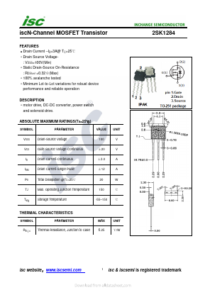 K1284 Datasheet PDF Inchange Semiconductor