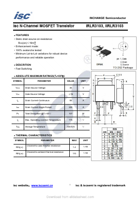 IIRLR3103 Datasheet PDF Inchange Semiconductor