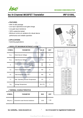 IRF1310NL Datasheet PDF Inchange Semiconductor