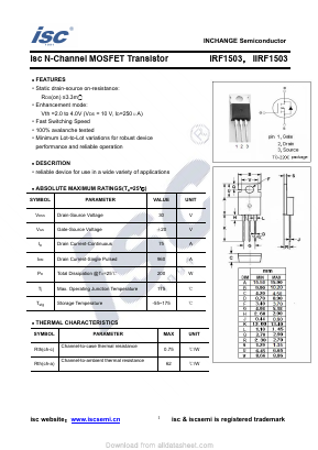 IRF1503 Datasheet PDF Inchange Semiconductor