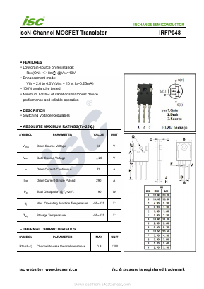 IRFP048 Datasheet PDF Inchange Semiconductor