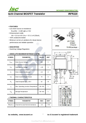IRFR220 Datasheet PDF Inchange Semiconductor