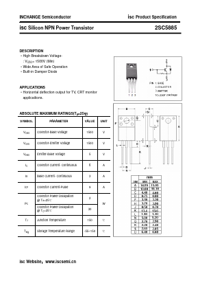 2SC5885 Datasheet PDF Inchange Semiconductor