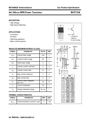 BUT12A Datasheet PDF Inchange Semiconductor