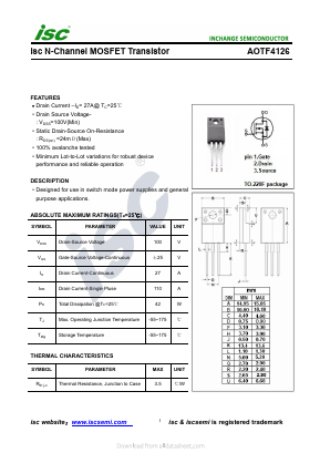 AOTF4126 Datasheet PDF Inchange Semiconductor