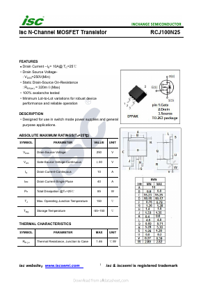 RCJ100N25 Datasheet PDF Inchange Semiconductor