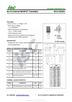 RCX120N20 Datasheet PDF Inchange Semiconductor