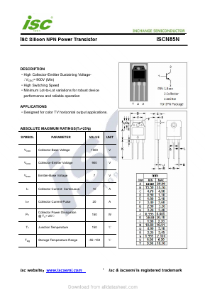 ISCN85N Datasheet PDF Inchange Semiconductor