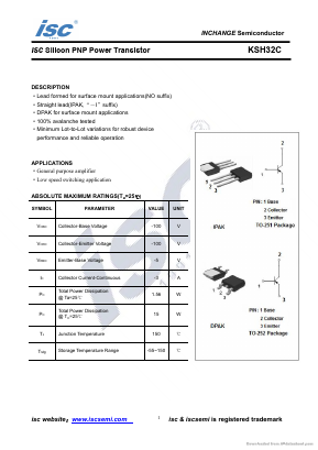 KSH32C Datasheet PDF Inchange Semiconductor