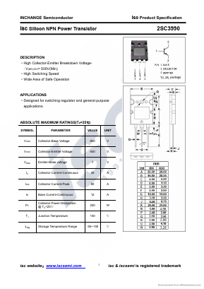 2SC3990 Datasheet PDF Inchange Semiconductor