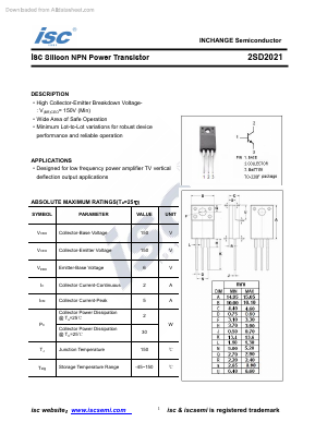 D2021 Datasheet PDF Inchange Semiconductor