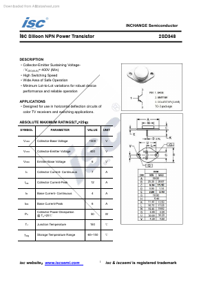 2SD348 Datasheet PDF Inchange Semiconductor