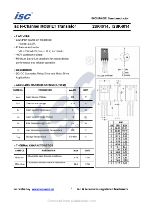 I2SK4014 Datasheet PDF Inchange Semiconductor