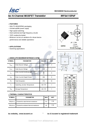 IRFS4115PBF Datasheet PDF Inchange Semiconductor