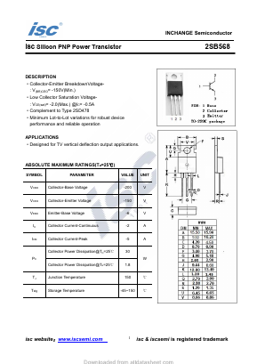 2SB568 Datasheet PDF Inchange Semiconductor
