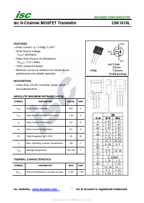 K1618L Datasheet PDF Inchange Semiconductor
