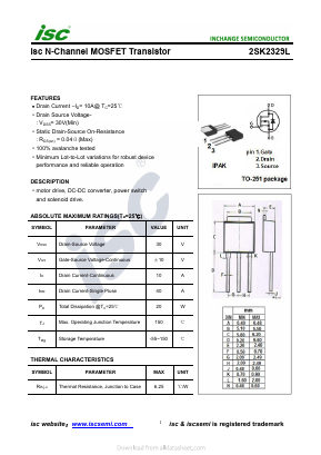 2SK2329L Datasheet PDF Inchange Semiconductor